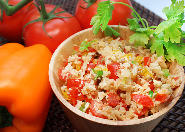 Cauliflower Rice with Peppers & Tomatoes