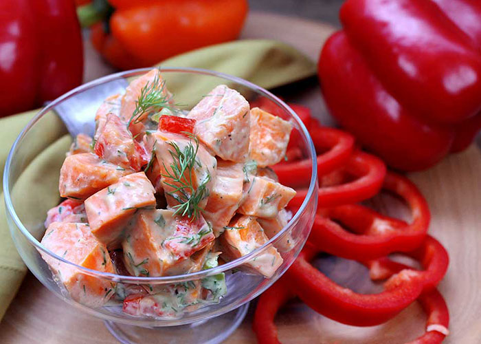 Sweet Potato Red Pepper Salad with Avocado