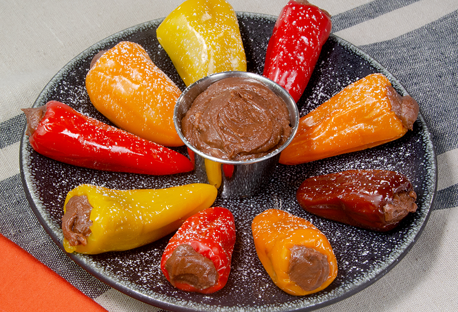 Nutella Stuffed Caramelized Mini Peppers