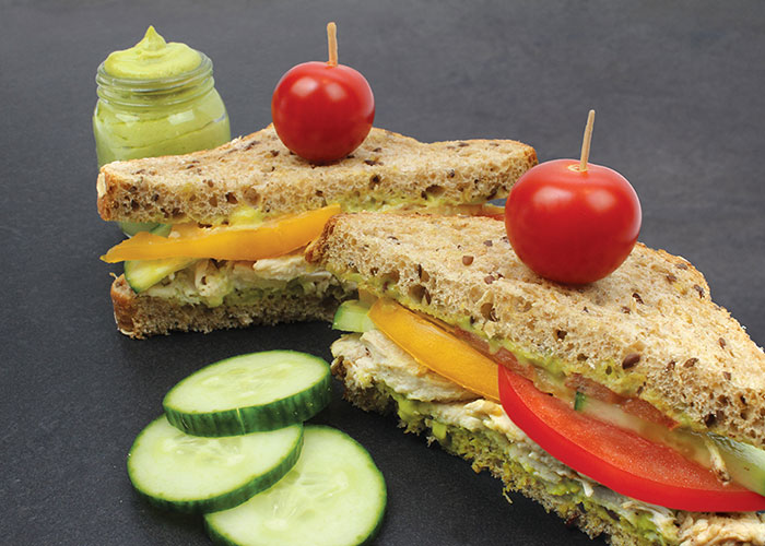 Chicken Cucumber Tomato Sandwiches with Avocado Mayo