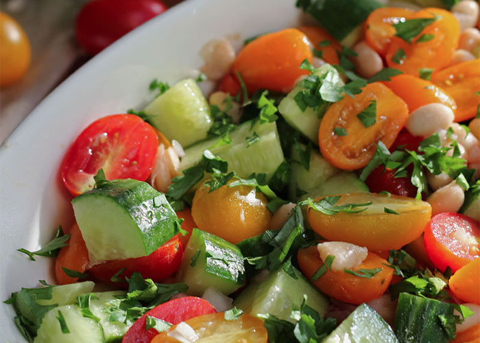 Crisp Cucumber & Tomato Salad